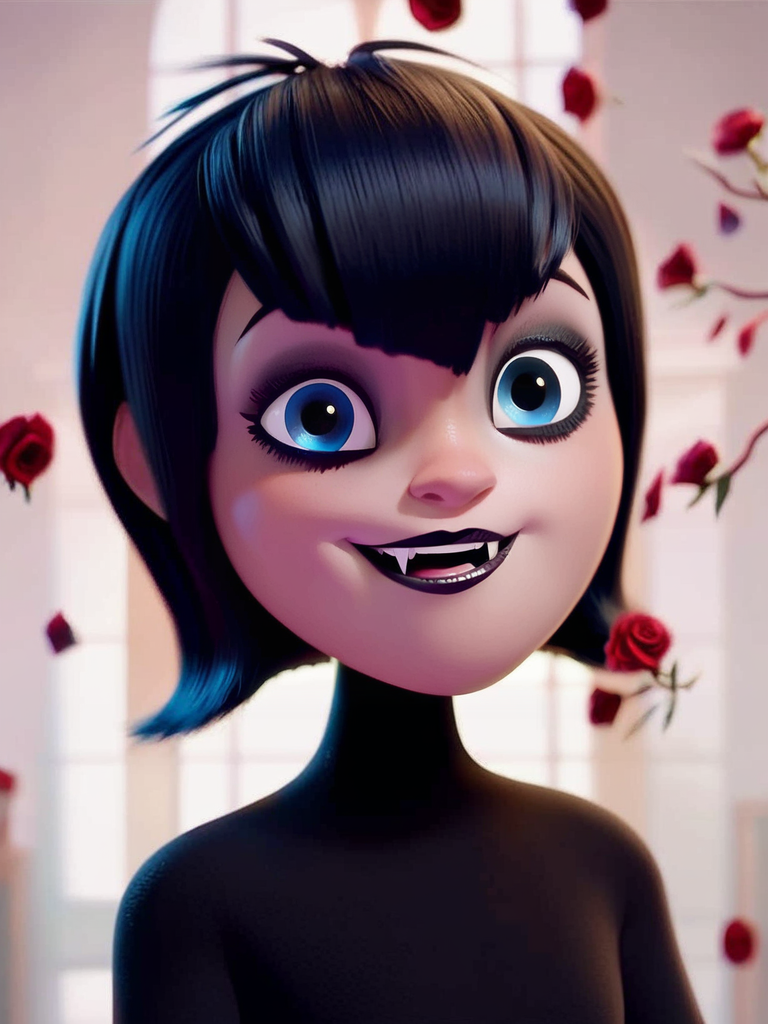 09887-207779566-2631-_lora_Mavis_Dracula_0.6_ m_d, 1girl, vampire, black hair, blue eyes, goth makeup, in roses, score_9, score_8_up, score_7_up,.png